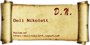 Deli Nikolett névjegykártya