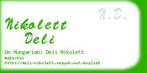 nikolett deli business card